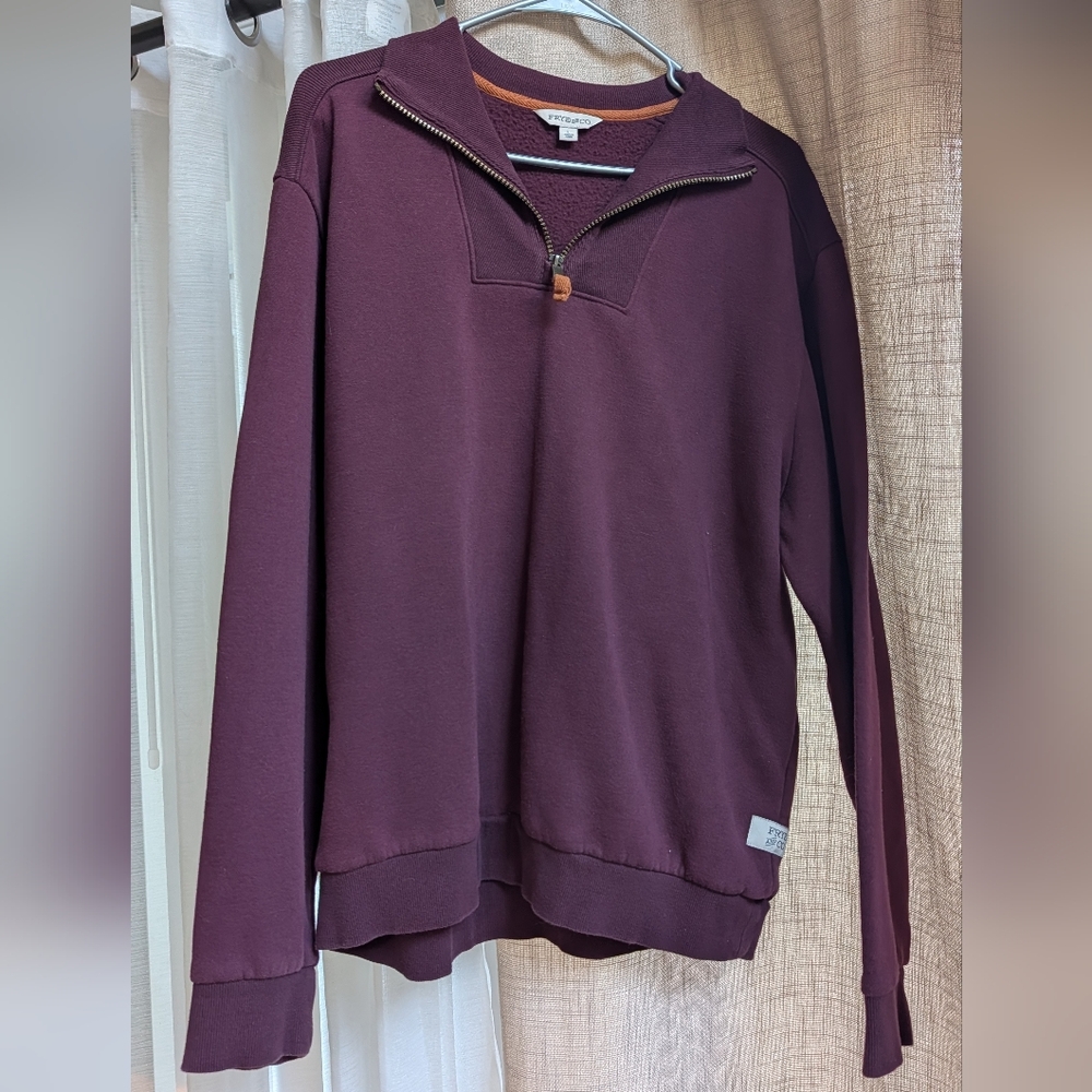 FRYE AND CO. Men's Burgundy Zip-Up Sweater